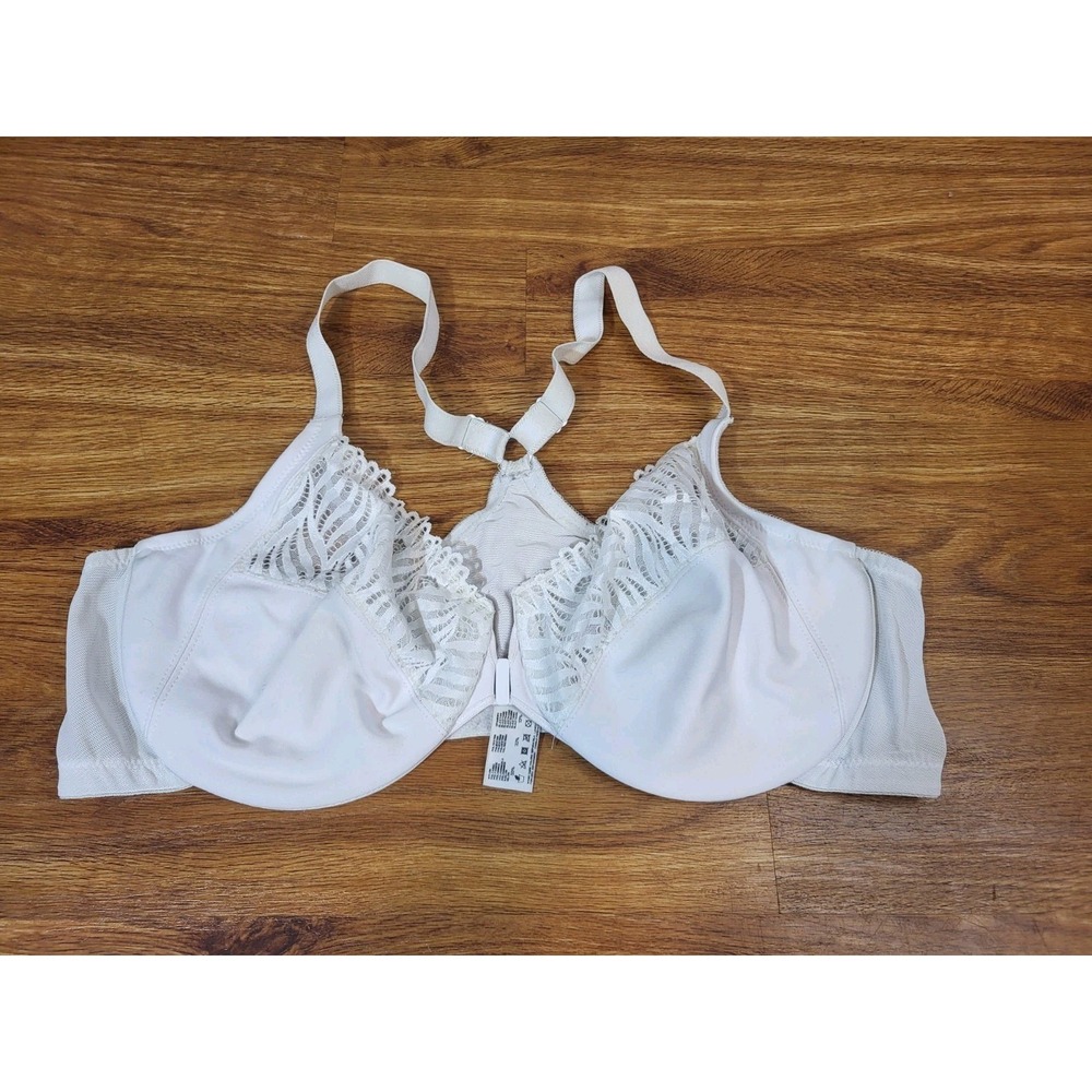 Glamorise Front Close T Back WonderWire Bra Size 40C White 1246